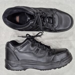 Worx by Red Wing Shoes men's 11.5M black leather lace up safety toe padded ankle